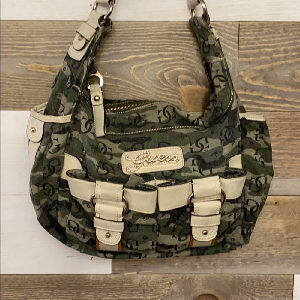 Guess army camo bag